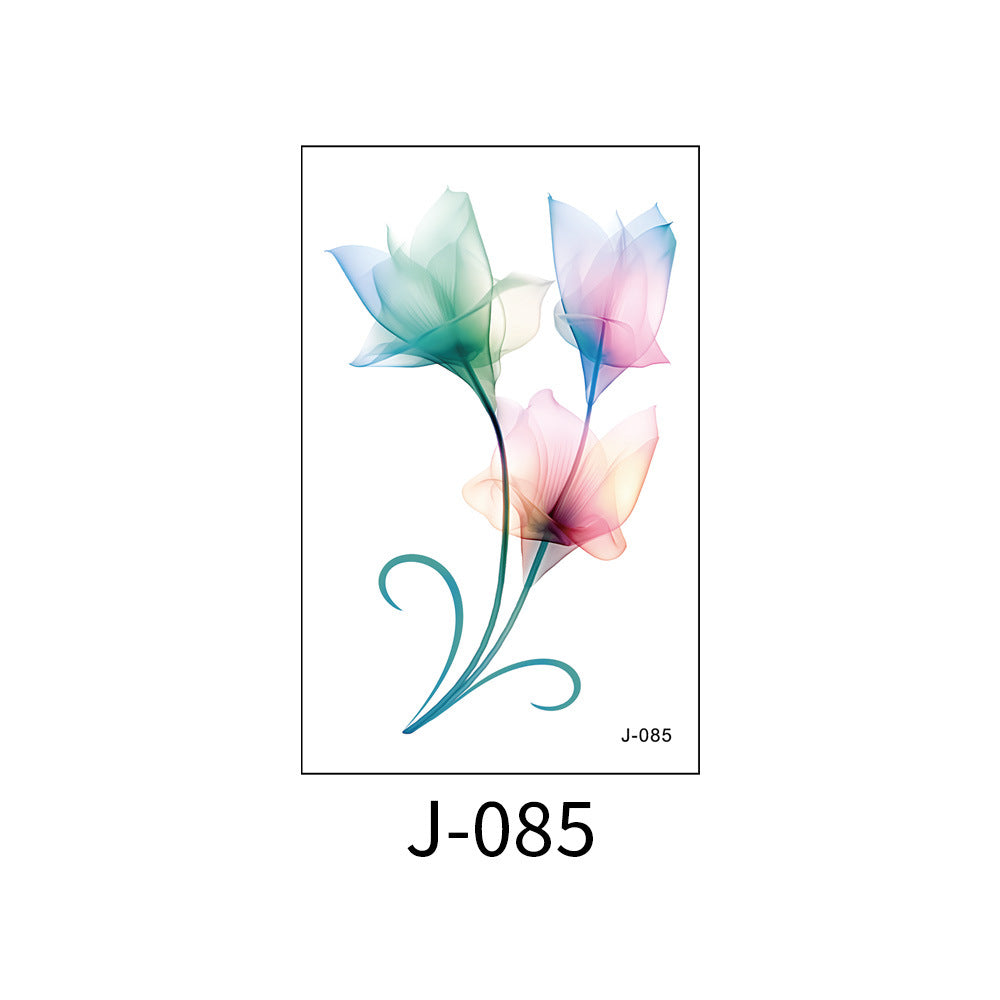 Free shipping Tattoo Colorful Flower Tattoo Sticker Disposable Waterproof Hand Back Clavicle Chest European and American Scar Covering Fresh Tattoo Sticker Paper