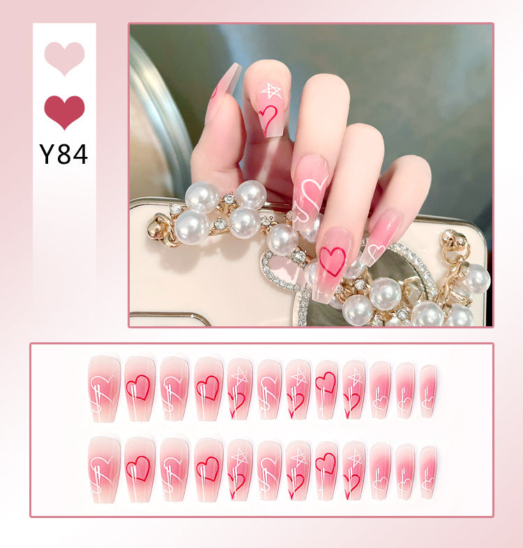 Fashion  nail Nail Stickers One Second Wearable Nail Sticker Wear Armor Nail Stickers Pure Desire Gradient Simple New Elegant