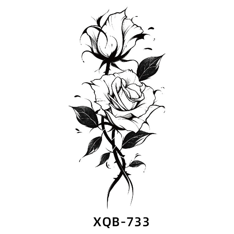 Free shipping Tattoo In Stock Wholesale Small Full Arm Tattoo Sticker Waterproof Sweatproof Tiger Animal Flower Men and Women Black and White, Colored Tattoo Sticker Paper