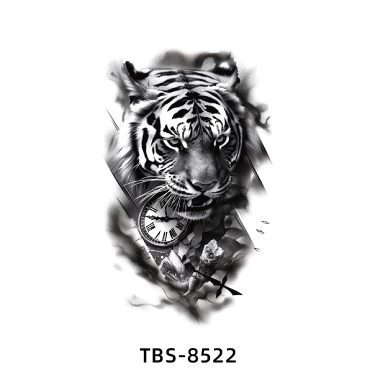 Free shipping Tattoo Small Full Arm Waterproof Tattoo Sticker Half Sleeve Arm Lion Animal Long-Lasting Cross-Border European and American Tattoo Sticker Paper Tattoo