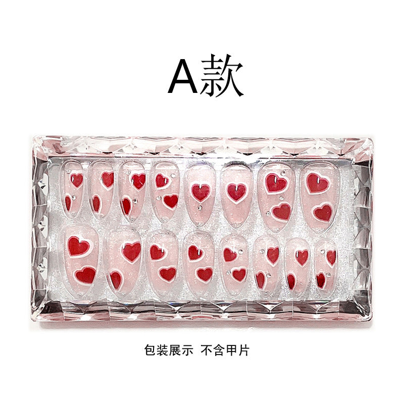 Fashion  nail 24 Pieces Wearable Nail Sticker Fake Fingernail Bag Foot Nail White Suit Transparent Tray Suction Plastic Packaging Box