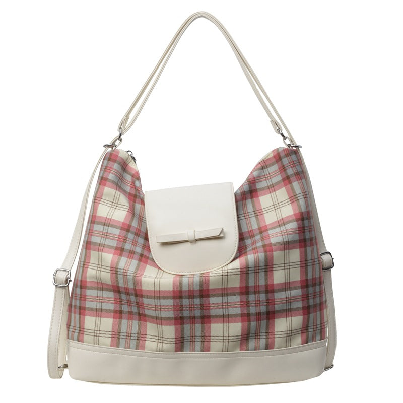 Dopamine Bag Free shipping Tattoo Dopamine plaid large-capacity bag women's 2024 new fashion shoulder bag commuter women's backpack tote bag