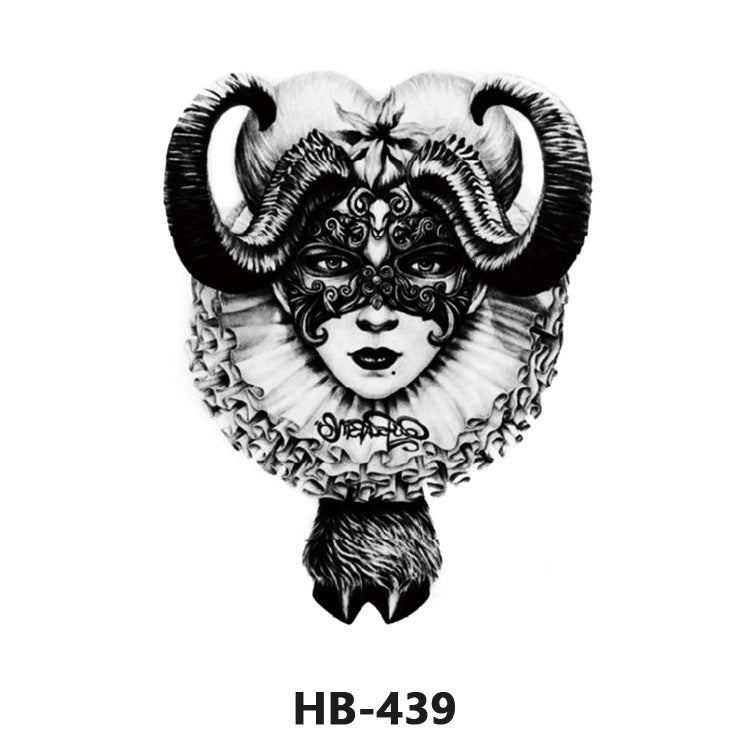 Free shipping Tattoo In Stock Cross-Border Factory Wholesale New Half Sleeve Tattoo Sticker Black Animal Skull Waterproof Tattoo Men and Women Tattoo