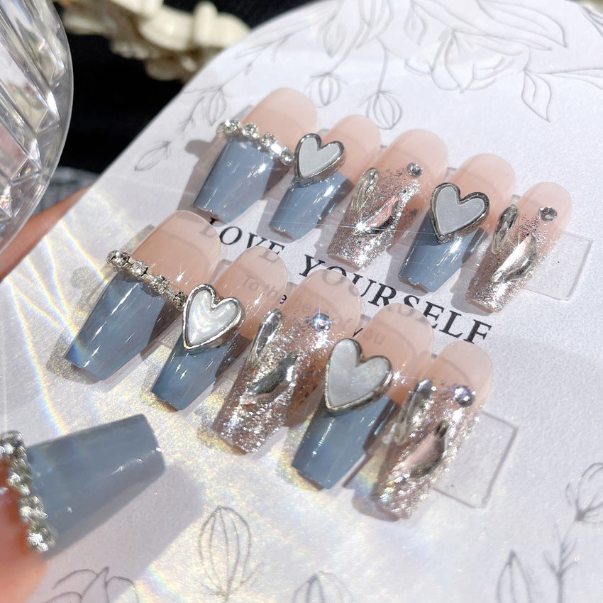 Fashion  nail New Nail Beauty Wear Nail Ins Advanced Pure Desire Wind Nail Patch Wear Nail Love Heart Nail Stickers A34