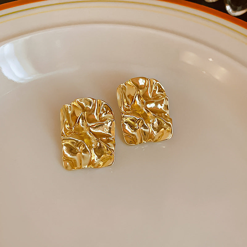银针金属水滴不规则耳环欧美夸张冷淡风耳钉简约高级感耳饰批发女