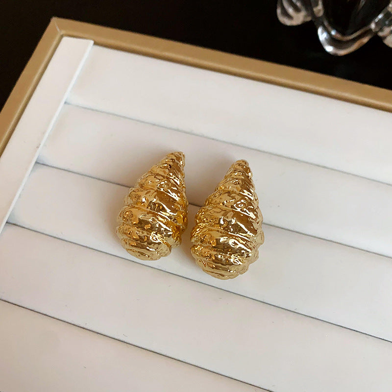银针金属不规则水滴耳环小众简约设计感耳钉时尚高级感耳饰批发女