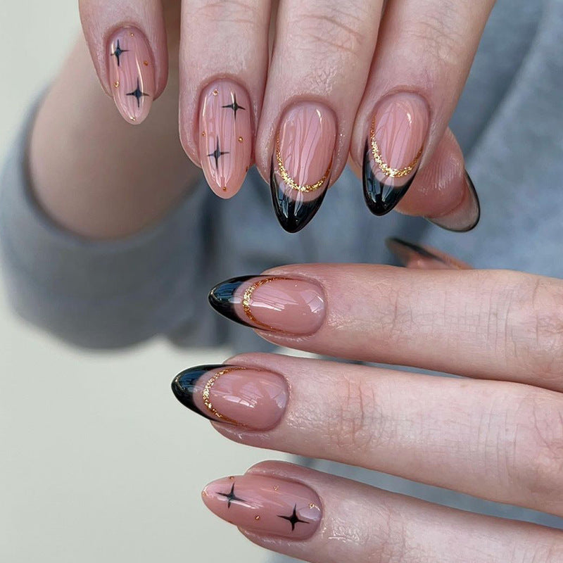暗星法式穿戴甲尖头nails 跨境美甲片外贸假指甲长尖甲型美甲贴片