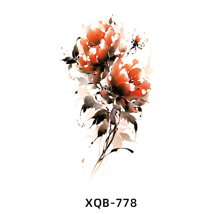 Free shipping Tattoo Factory Wholesale Small Full Arm Flower Tattoo Sticker Half Sleeve Waterproof Big Picture Men and Women Black and White, Colored Animal Tattoo Sticker Paper