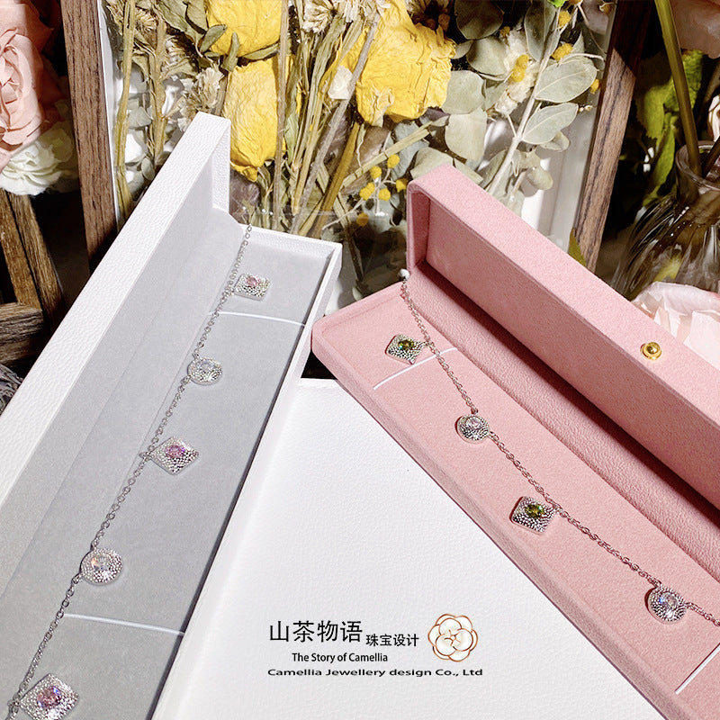 Camellia巴洛克不规格项链 欧美时尚轻奢手工制作微镶摩根绿项坠