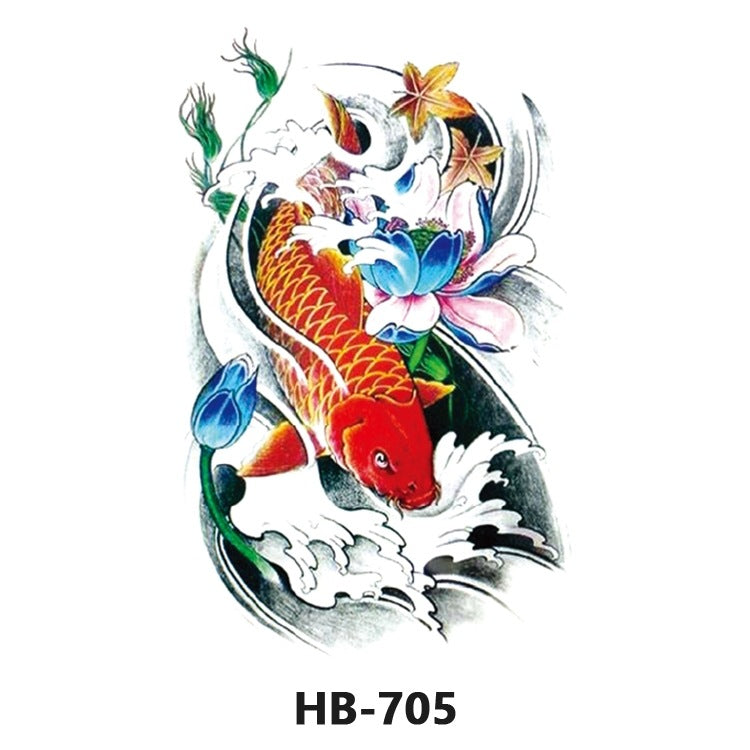 Free shipping Tattoo Wholesale Flower Arm Rose Half Sleeve Black and White Thigh Waterproof Fox Animal Dark Internet Celebrity Scar Covering Tattoo Sticker