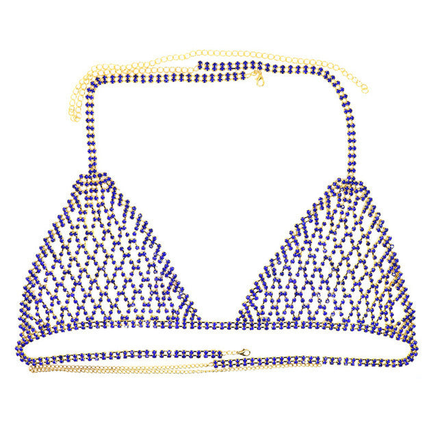 Fashion jewelry Europe and the United States cross-border explosions body chain exaggerated rhinestone bikini chest chain underwear sexy nightclub style body chain