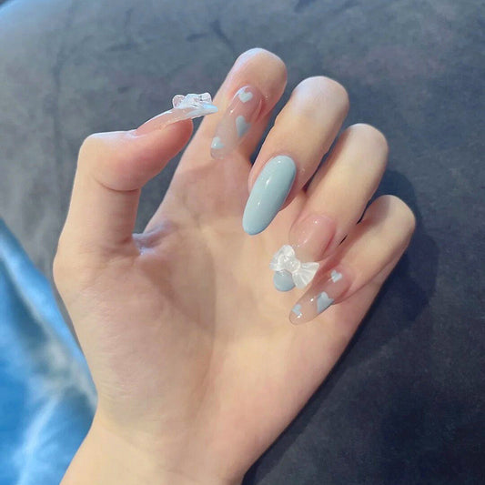 Fashion  nail Wear a Nail Stickers Nail Patch Fake Nails Detachable Bow round Head Nail Sticker X26