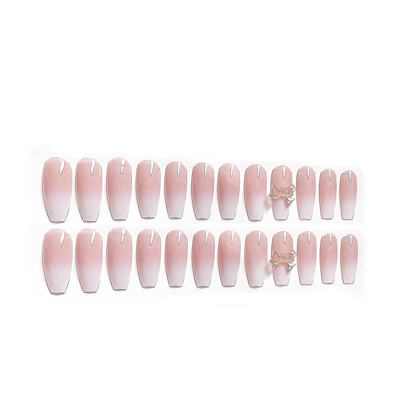 Fashion  nail Wearable Nail Sticker Bow Wear Nail Piece Nail Shaped Piece Removable Nail Patch Finished X66