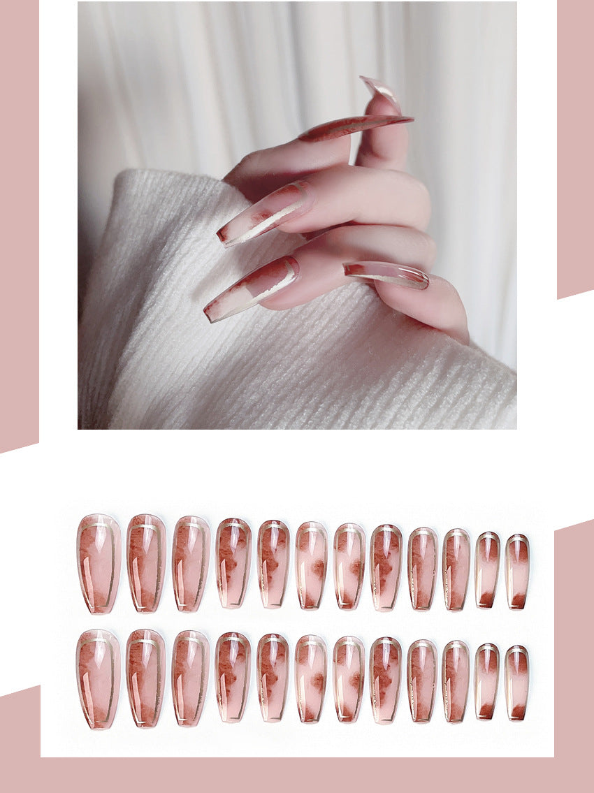 Fashion  nail European and American Pure Want to Wear Manicure Rendering French Fake Nail Patch Detachable Wear Nail Wholesale Manicure X91