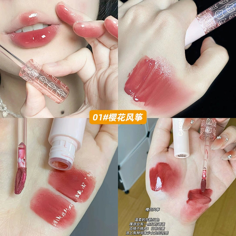 镜面水光玻璃口红唇釉女持久不易掉色口红平价学生番茄奶茶色泡泡唇釉