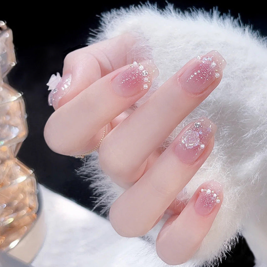 Fashion  nail Gentle Camellia Wear Armor Nail Patch Nail Sticker Nail Stickers Fake Nails Wearable Nail Stickers A18