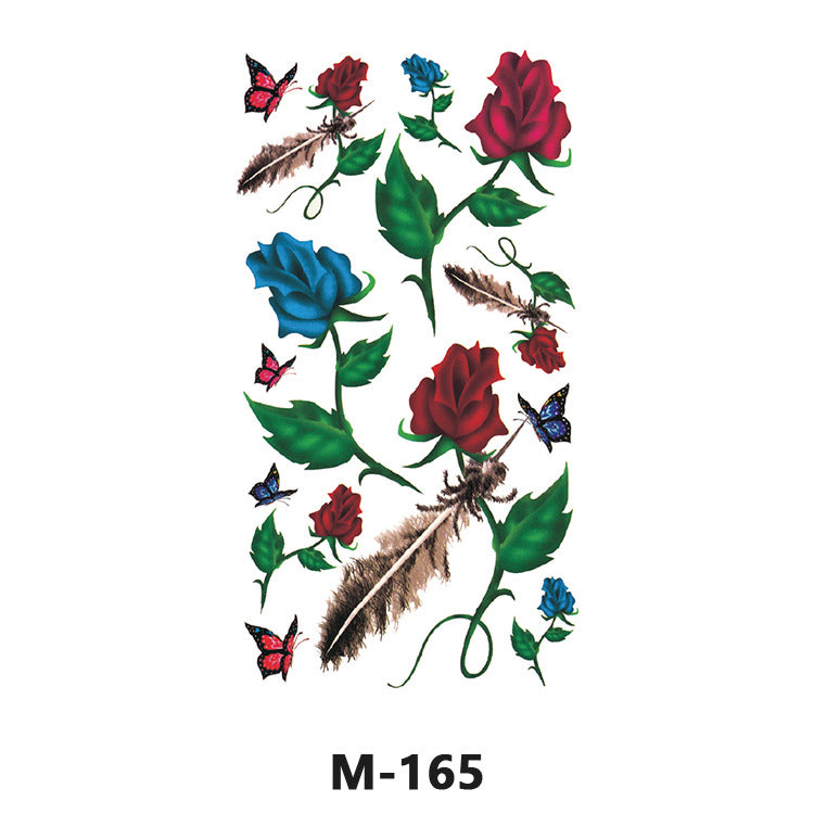 Free shipping Tattoo Wholesale New Tattoo Sticker Long Lasting Waterproof Stickers English Alphabet Letters Flowering and Fruiting Color Arm Half Sleeve Simulation Tattoo Sticker