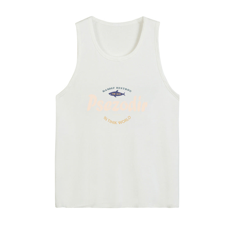Dopamine tops Free shipping Tattoo American sports sleeveless vest t-shirt women's summer 2024 new dopamine wear loose vest top