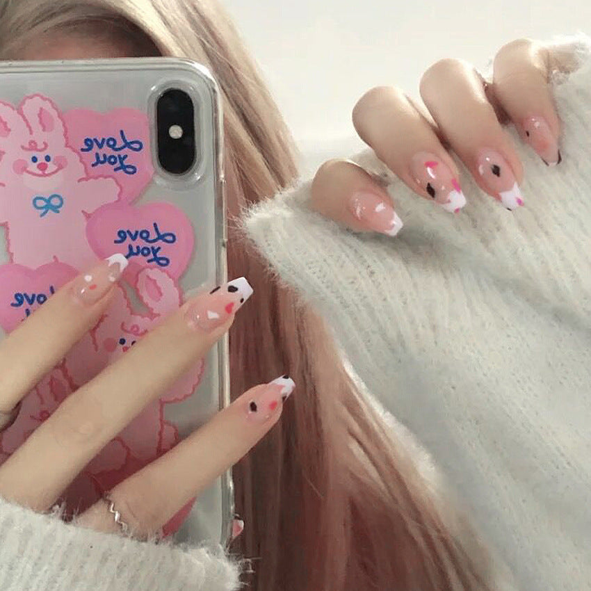 Fashion  nail Online Influencer Pop Fake Nail Patch Wear Armor Finished Product Nail Tip Nail Stickers Removable Nail Patch X11
