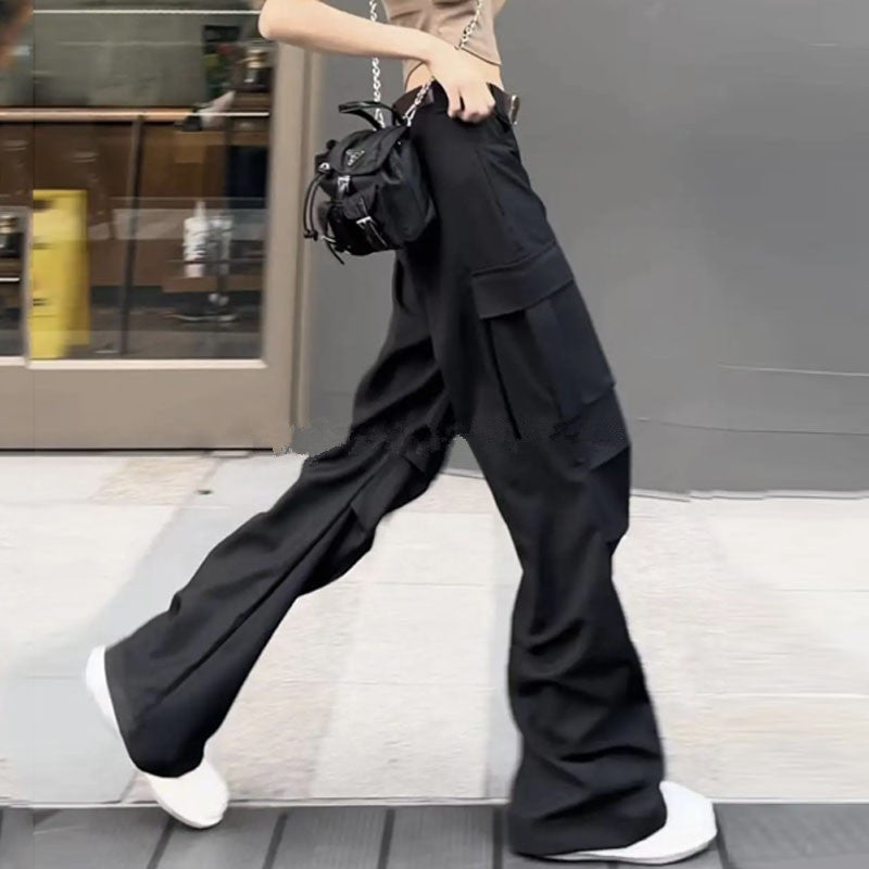 Free shipping dopamine coffee overalls women's summer fried street tall and thin casual wide-leg pants trousers