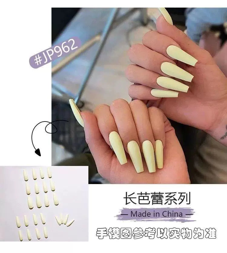 (Hand made nail) European and American style ballet long style nail patch fake nail product nail patch detachable and reusable for wearing nails