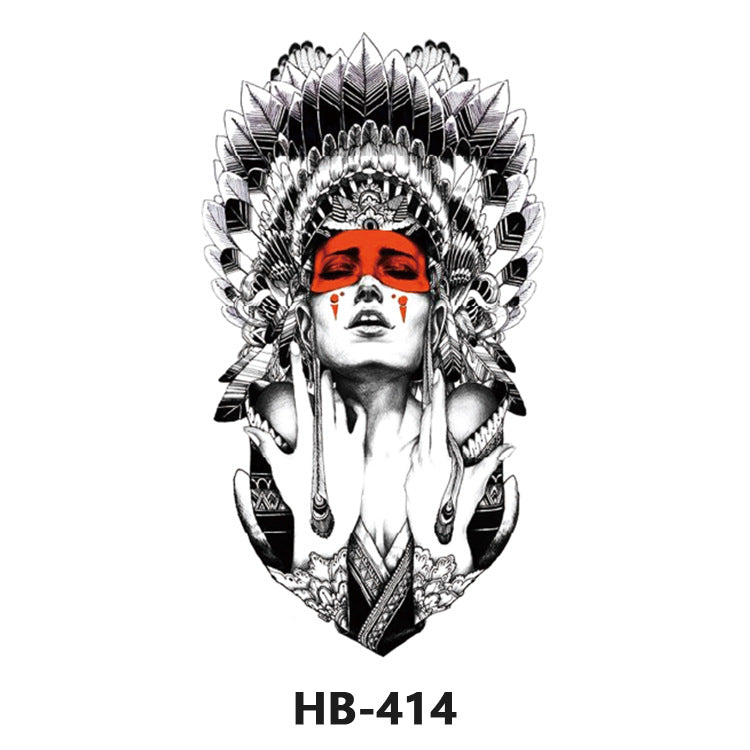 Free shipping Tattoo In Stock Cross-Border Factory Wholesale New Half Sleeve Tattoo Sticker Black Animal Skull Waterproof Tattoo Men and Women Tattoo
