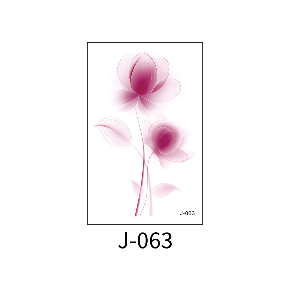 Free shipping Tattoo Colorful Flower Tattoo Sticker Disposable Waterproof Hand Back Clavicle Chest European and American Scar Covering Fresh Tattoo Sticker Paper