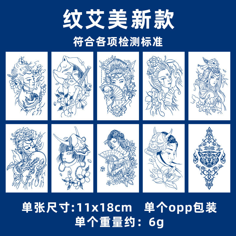 Free shipping Tattoo Factory in Stock Wholesale Herbal Semi-Permanent Tattoo Sticker Juice Tattoo Sticker Sweatproof and Waterproof Chest Tattoo Sticker