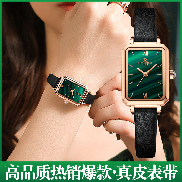 Fashion women's watchRuizhiyuan Brand Watch Women's Hot Sale Internet Celebrity Small Green Watch Best-Seller on Douyin Waterproof Retro Quartz Watch Women's Watch