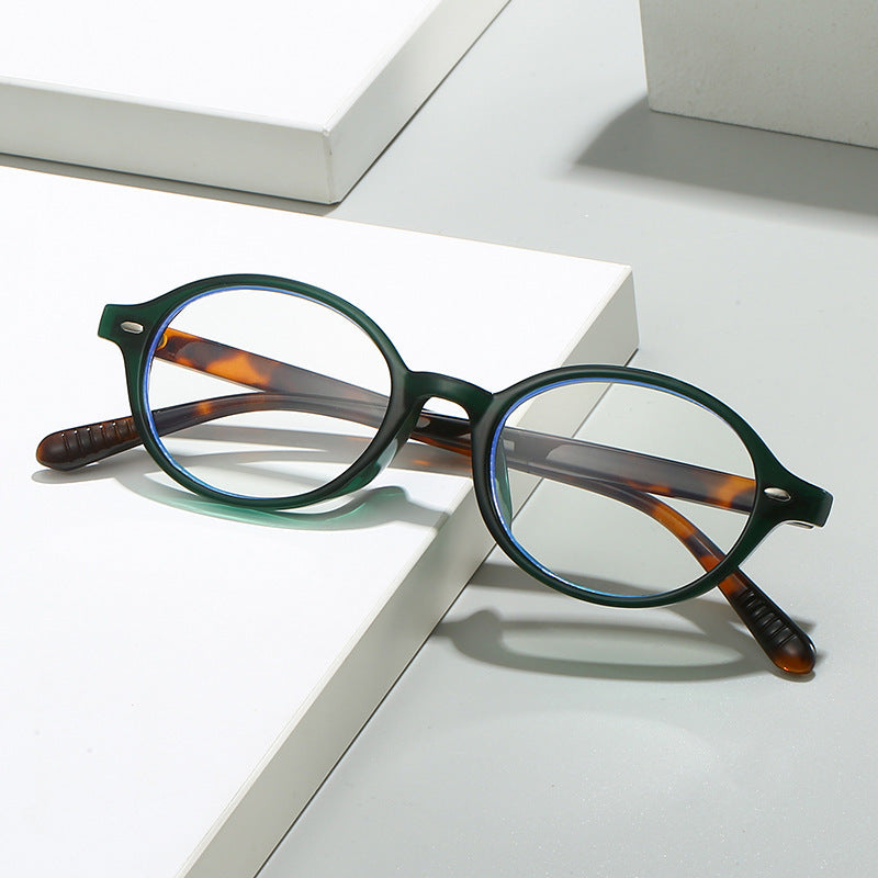 Women's fashion glasses 椭圆小框米钉眼镜框防蓝光韩版潮流眼镜架复古文艺平光镜小清新女