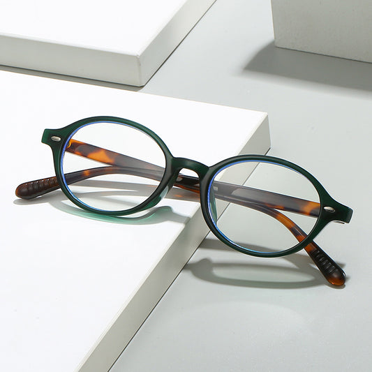 Women's fashion glasses 椭圆小框米钉眼镜框防蓝光韩版潮流眼镜架复古文艺平光镜小清新女