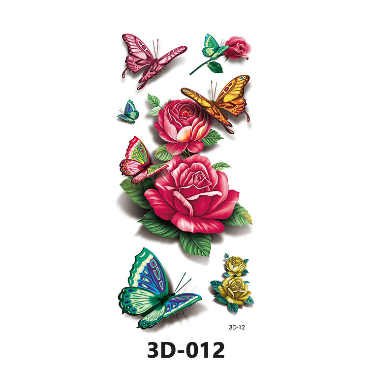 Free shipping Tattoo In Stock Wholesale 3D Butterfly Waterproof Sweatproof Female Stereo Emulational Creative Temporary Stickers Europe and America Cross Border Butterfly Tattoo Sticker