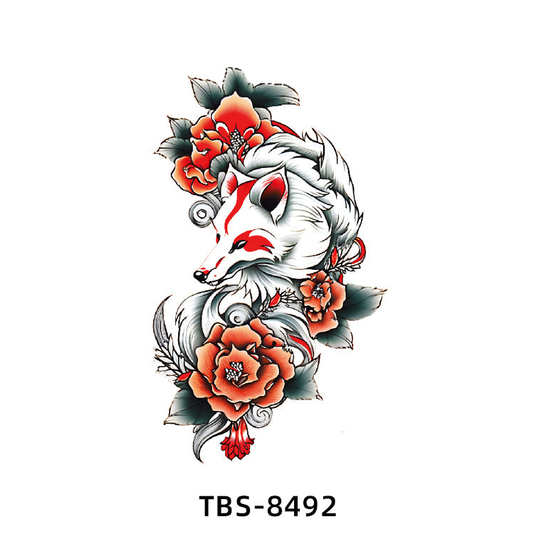 Free shipping Tattoo New Small Full Arm Tattoo Sticker Half Sleeve Tiger Lion Animal Arm Waterproof and Durable Cross-Border European and American Tattoo Sticker Paper