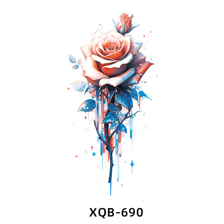 Free shipping Tattoo New Small Full Arm Animal Tiger Half Sleeve Tattoo Sticker Waterproof Sweatproof Men's and Women's Flower Arm Tattoo Sticker Paper Factory Wholesale