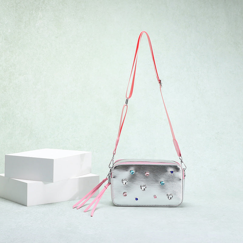Dopamine Bag Free shipping Tattoo Popular dopamine contrasting color trend camera bag new women's bag fashion letter color block splicing small square bag messenger bag