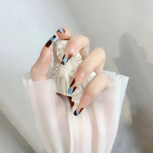 Fashion  nail Wearable Fake Nails Internet Celebrity Extended Nail Piece Removable Finished Nail Tips Nail Tip Stickers Na Il X61