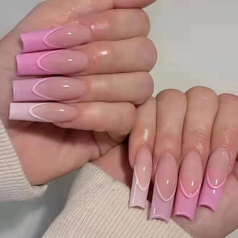 (Hand-made nail) The dark fairy in Europe and America is dying, the magic mirror powder is white, and the finished nail product, Millennium Spice Girl fake nails patch, is worn for a long time.