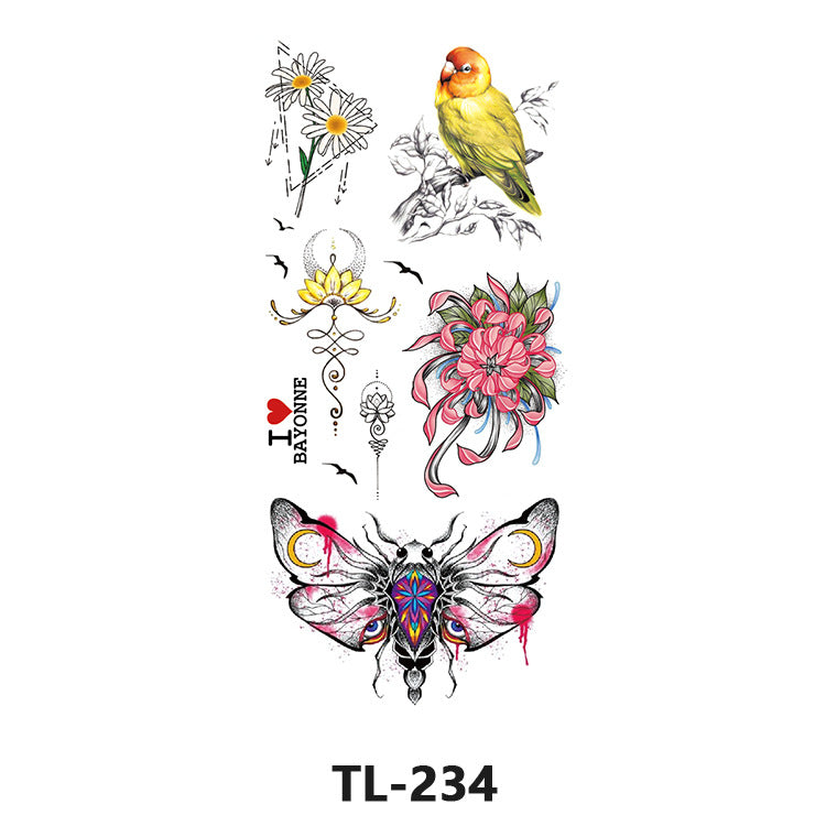 Free shipping Tattoo Factory Wholesale Fresh Tattoo Sticker Men's and Women's Flower Tattoo Stickers in Stock Direct Selling to Map Colorful Flowers