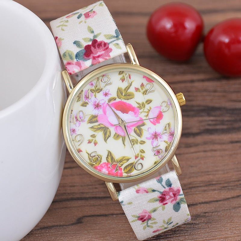 Fashion women's watchCross-Border Hot Selling Trendy Flower Woven Belt Quartz Watch Women's Fresh Flower Watch Fashion Wrist Watch Women's Watch Wholesale