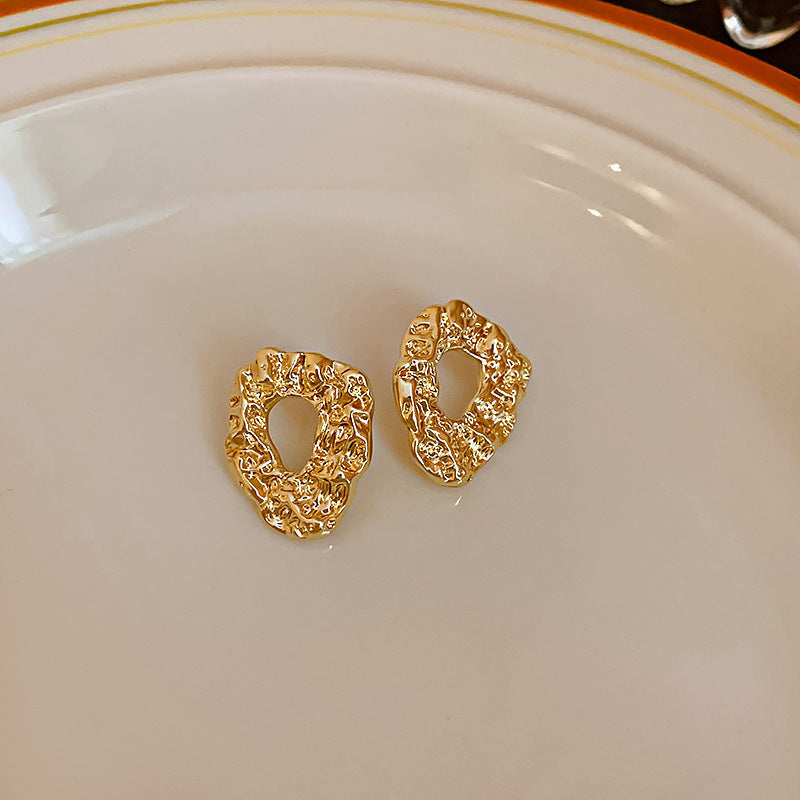 欧美银针金属几何耳环复古夸张设计感耳钉时尚高级感百搭耳饰批发