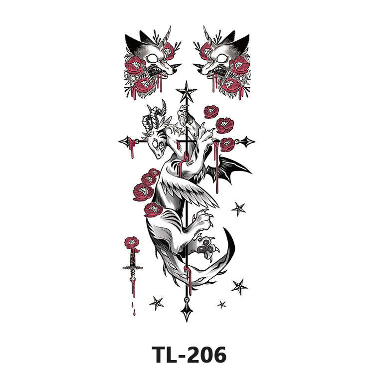 Free shipping Tattoo Factory Wholesale Fresh Tattoo Sticker Men's and Women's Flower Tattoo Stickers in Stock Direct Selling to Map Colorful Flowers
