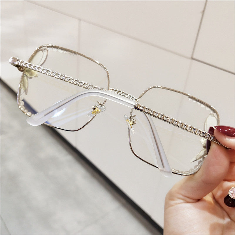 Women's fashion glasses 定制加工跨境款抗防蓝光眼镜女电脑护目平面无度数玩手机保护眼睛