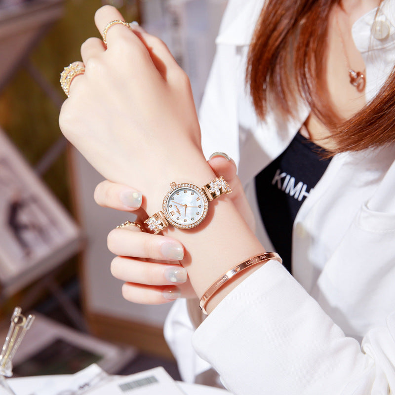 Fashion women's watchMermaid Watch Female Genuine Brand Famous Brand Special Interest Light Luxury Starry Sky Full Diamond TikTok Live Streaming on Kwai Hot Bracelet