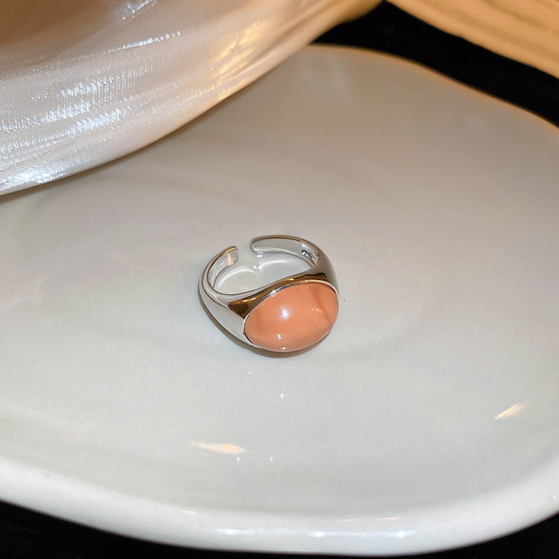 滴油复古几何戒指ins港风百搭气质食指戒时尚简约高级感手饰批发