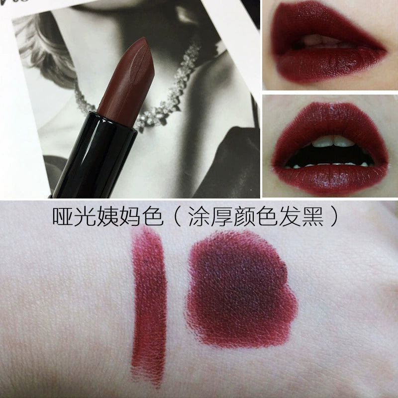 ins超火哥特欧美风口红哑光雾面深紫色黑紫色巧克力棕姨妈色口红唇膏