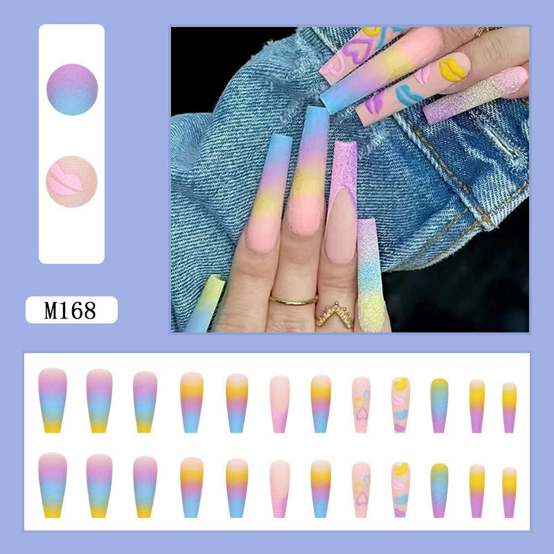 (Hand-made nail)美甲贴片nails穿戴甲长款欧美假指甲美甲贴片穿戴甲甲片成品