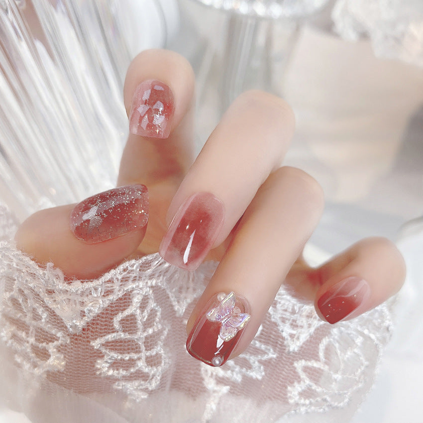 Fashion  nail New Nail Beauty Wear a Short Cute Style Nail Patch Wear a Butterfly Nail Stickers Wholesale A47