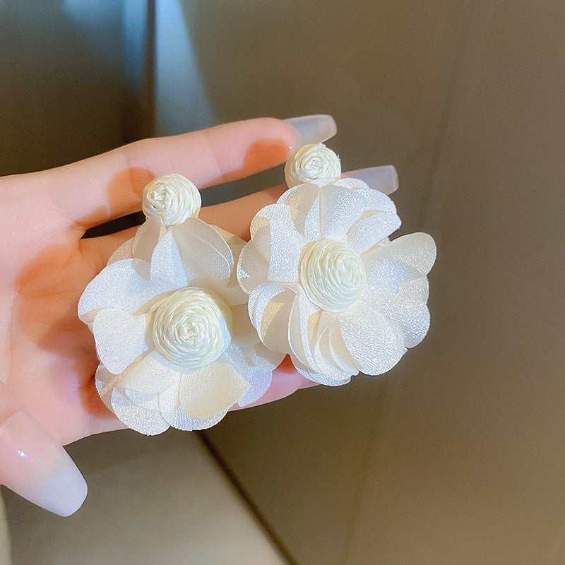珠宝首饰黄色花朵耳环个性夸张耳钉耳坠新款度假旅游耳饰批发