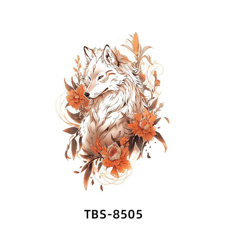 Free shipping Tattoo New Small Full Arm Tattoo Sticker Half Sleeve Tiger Lion Animal Arm Waterproof and Durable Cross-Border European and American Tattoo Sticker Paper