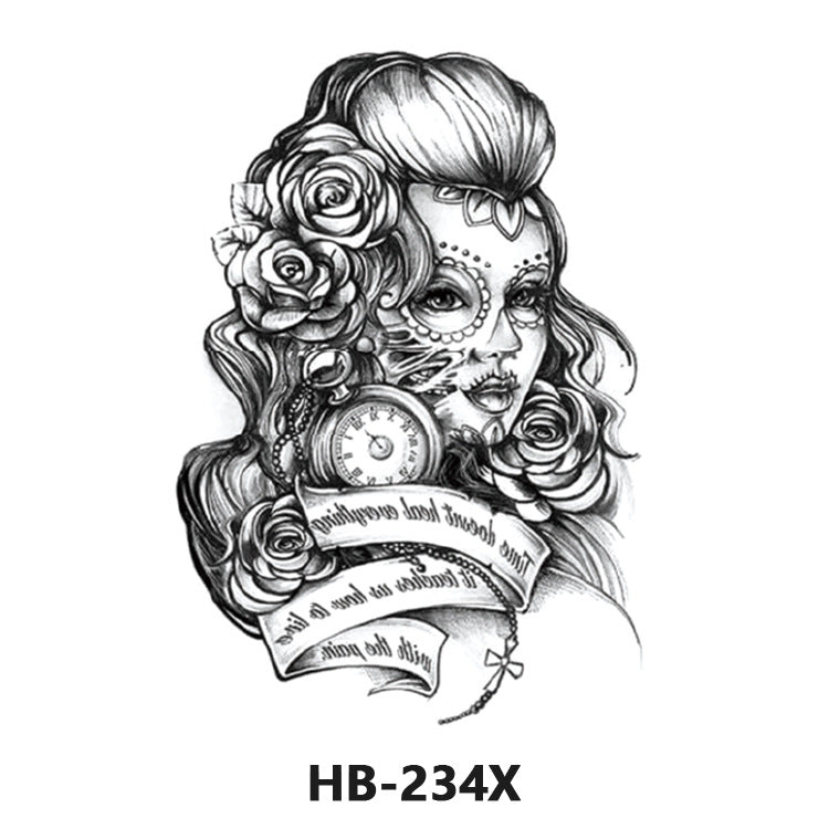Free shipping Tattoo European and American Flower Personalized Wholesale Tattoo Sticker Waterproof and Durable Artificial Flower Arm Tattoo Temporary Chest Waist Sticker Tattoo